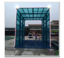 【力鑫全封闭洗车机】洛阳偃师市4*4*4.8米全自动工程洗轮机安装